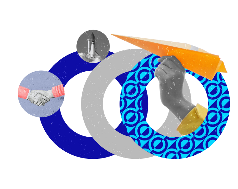Lead generation visual showing collaboration and outreach flow